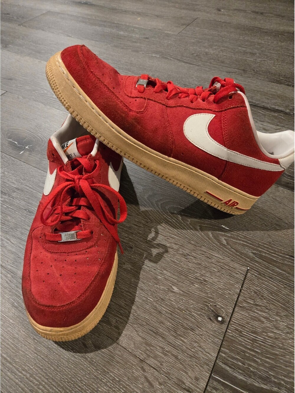 Nike Air Force 1 Low Gym Red White Size 11.5 488298-607 Used